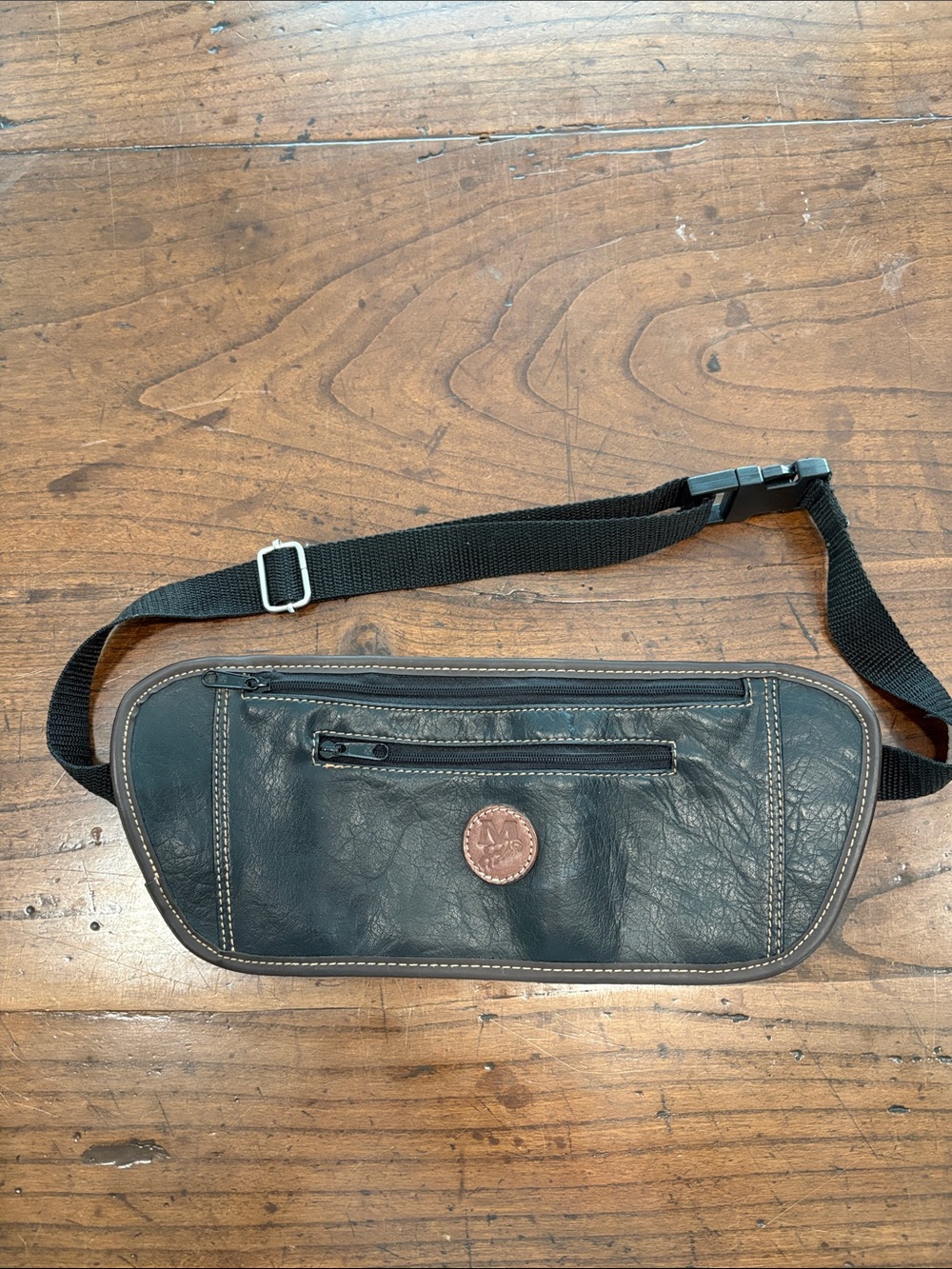 Vintage Mouflon Canada Leather Travel Money Belt Pouch Waist Bag